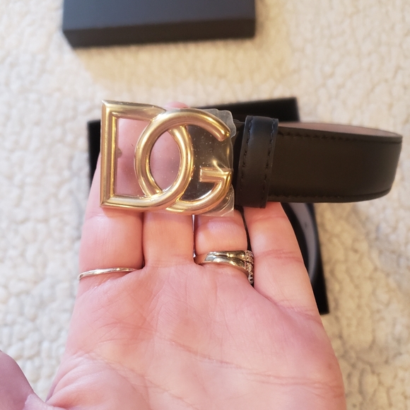 ⭐DOLCE & GABBANA DG BLACK LOGO BELT NEW 75CM⭐ - Picture 10 of 13